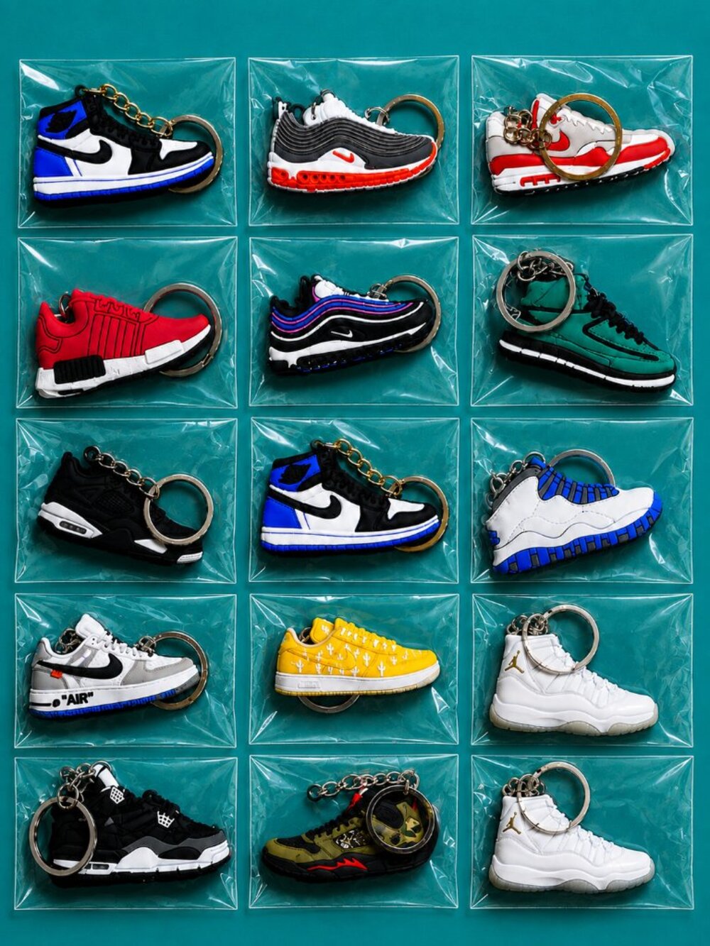 Sneaker Keychains with Logo - 13 Piece Bundle - Individually wrapped